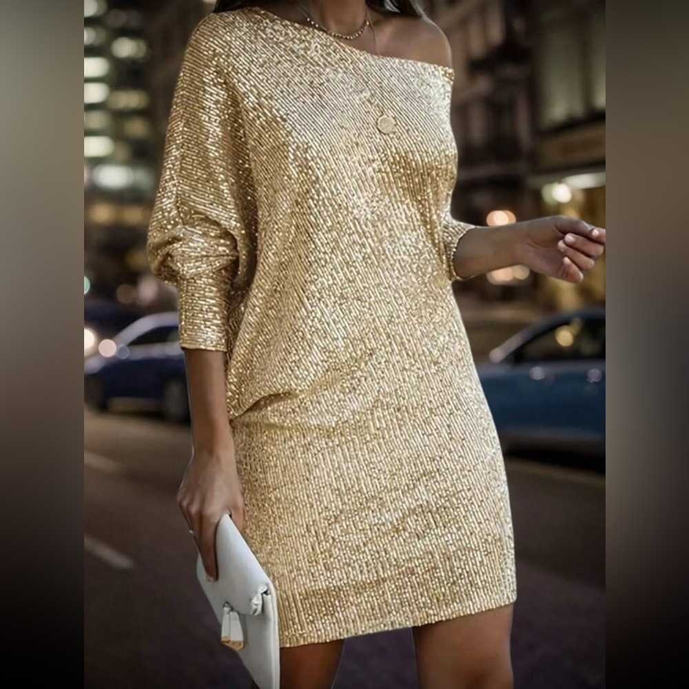 Gold Sequin Dress